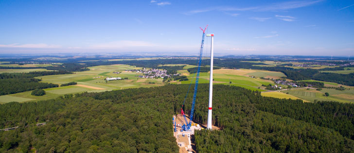 El aerogenerador de 230 metros de alto de Nordex se encuentra en Hausbay, Alemania