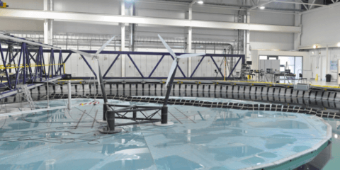El proyecto FloWave replica las condiciones de generación de energía marítima en un tanque de pruebas