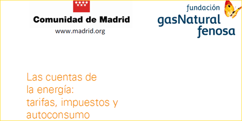 Fragmento del tríptico informativo sobre el seminario "Las cuentas de la energía", organizado por la Fundación Gas Natural Fenosa y la comunidad de Madrid.