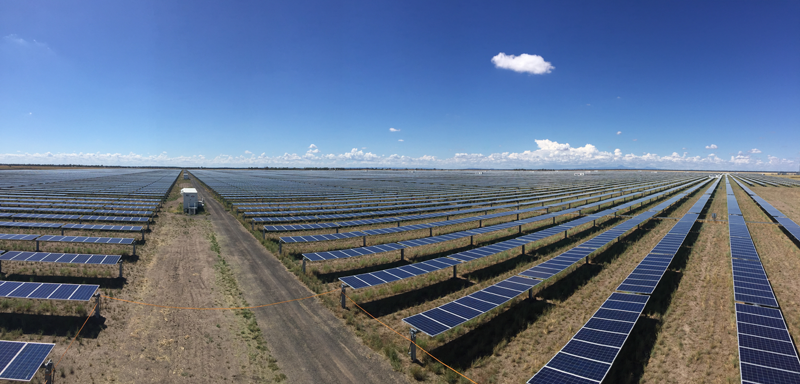 Planta de generación solar Moree en Australia.