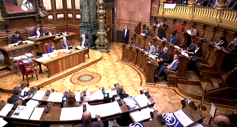 Pleno del Ayuntamiento de Barcelona donde se ha dado luz verde a la constitución de Barcelona Energía. 