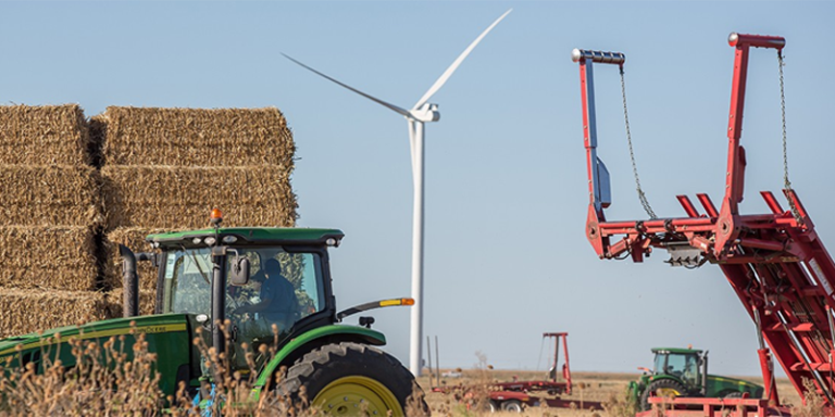 Proyecto eólico en zona rural de Oklahoma.