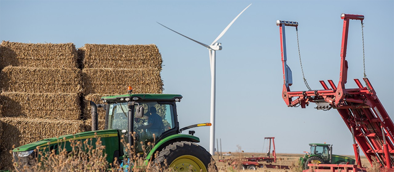 Proyecto eólico en zona rural de Oklahoma.