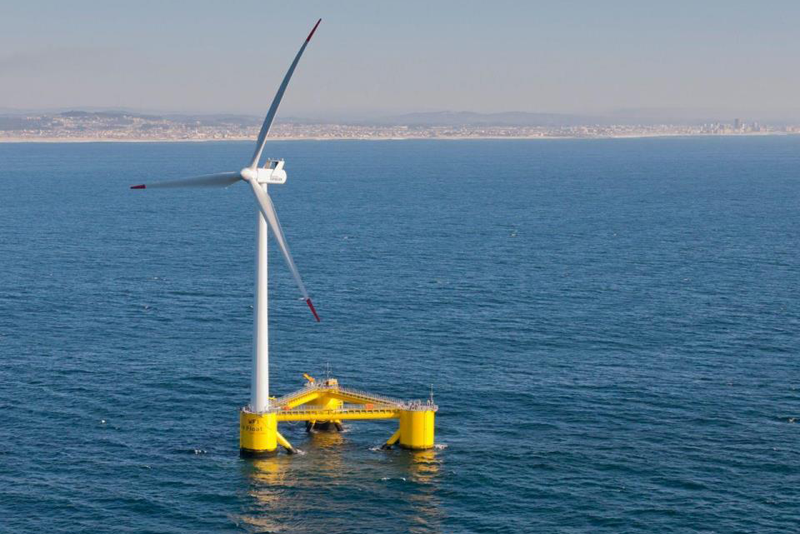 WindFloat Commercial, base flotante de las turbinas de parques eólicos marítimos.