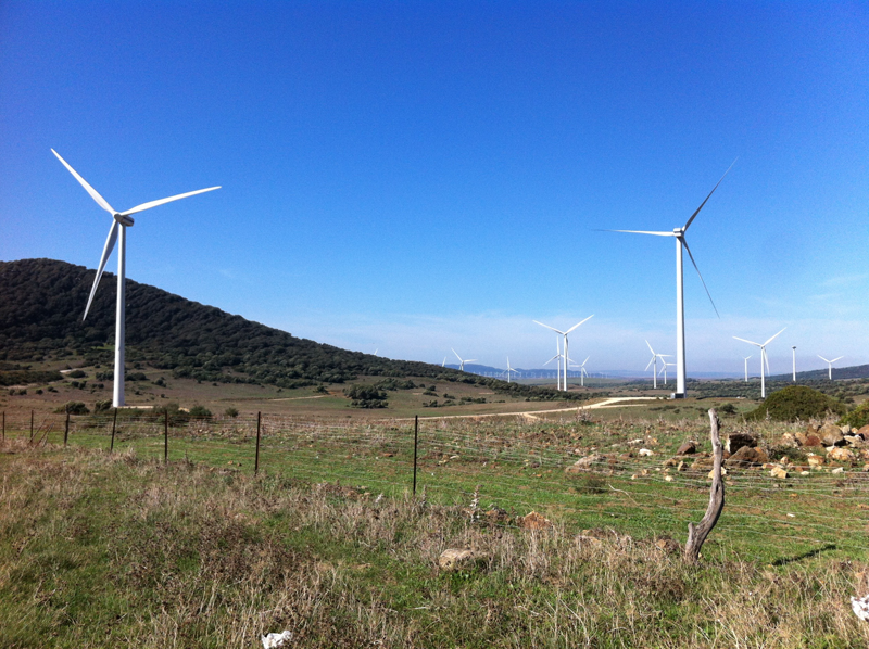 Parque eólico en algún lugar de España. 