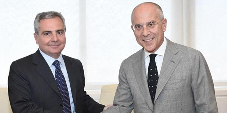 Dario Scannapieco, vicepresidente del Banco Europeo de Inversiones (BEI) junto a Francesco Starace, CEO de Grupo Enel.
