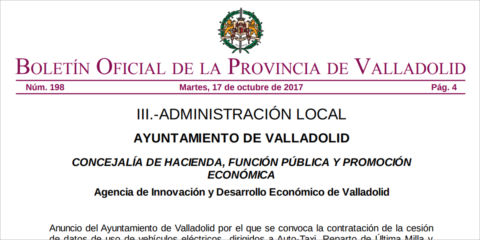 Valladolid publica la convocatoria de incentivos al Vehículo Eléctrico para sectores empresariales
