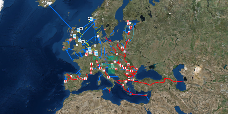 Mapa interactivo de los proyectos de interés para las infraestructuras energéticas europeas.