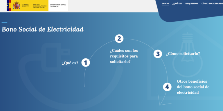 Portal web para informar sobre el bono social eléctrico.