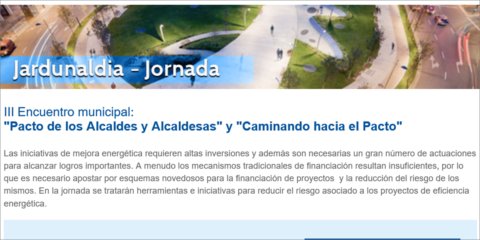 El III Encuentro municipal: ‘Pacto de los Alcaldes y Alcaldesas’ analiza la reducción del riesgo en proyectos de eficiencia energética