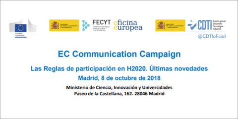 Próxima jornada sobre las nuevas reglas de participación en el Horizonte 2020