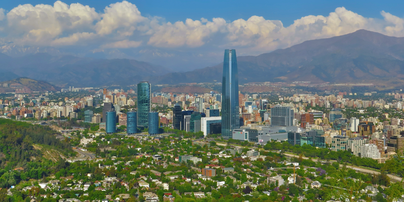 Vista aérea de Santiago de Chile. 