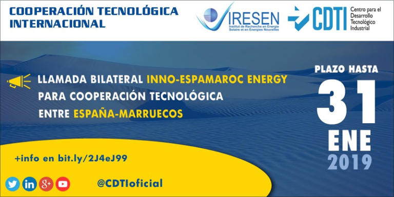 Anuncio de llamada bilateral de cooperación tecnológica para proyectos energéticos. España y Marruecos.