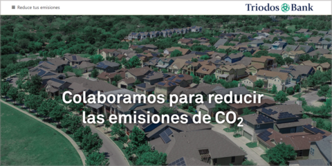 La plataforma ‘Reduce tus emisiones’ de Triodos Bank permite la contratación de electricidad verde e instalación de autoconsumo