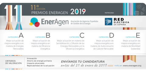 Proyectos de autoconsumo y energías renovables optan a los Premios EnerAgen 2019