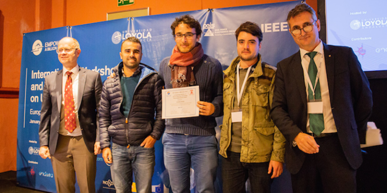 Integrantes del equipo español Solaris Offgrid, que ha obtenido uno de los premios por su proyecto Solar Home System (SHS) Smart Battery Pack