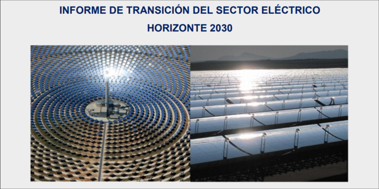 Fragmento de la portada del informe de Protermosolar sobre la transición del sector eléctrico.