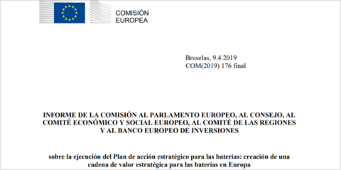 La Comisión Europea publica un informe que analiza el Plan de Acción Estratégico sobre Baterías