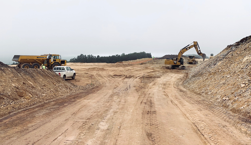 Zona de obras del parque eólico de Paradela. 