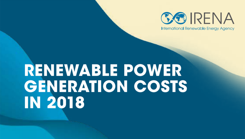 Portada del informe Renewable Power Generation Costs in 2018 de IRENA