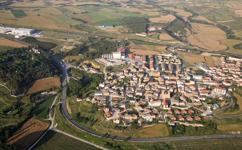 Vista aérea del municipio de Barásoain