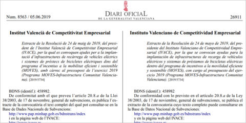 La Generalitat Valenciana publica la convocatoria de 2,38 millones en ayudas para puntos de recarga eléctrica