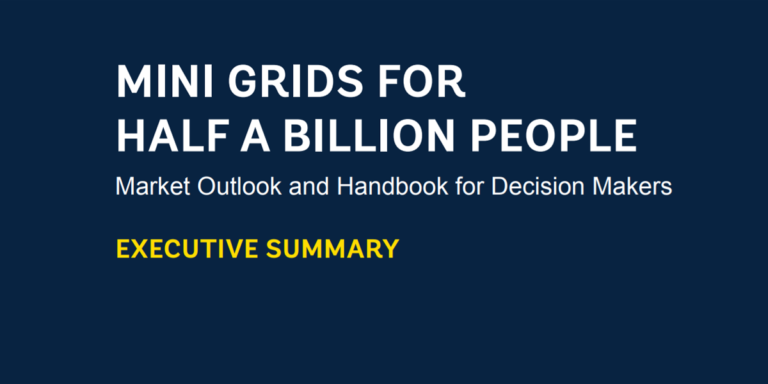 Portada informe 'Mini Grids for Half a Billion People: Market Outlook and Handbook for Decision Makers'