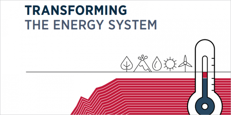Portada del informe de Irena titulado "Transformar el sistema energético... y contener el aumento de la temperatura del planeta".
