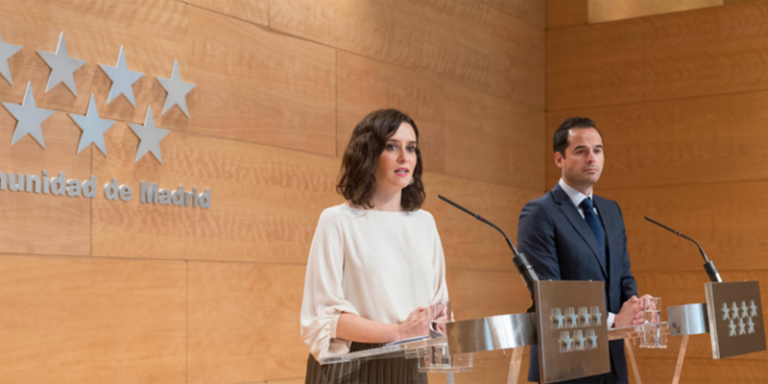 Isabel Díaz Ayuso e Ignacio Aguado, presidenta y vicepresidente de la Comunidad de Madrid