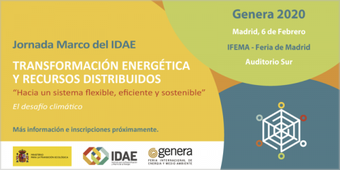 El IDAE celebrará el 6 de febrero una jornada sobre transformación energética y recursos distribuidos