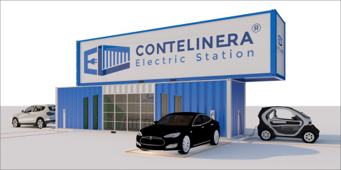 Punto de recarga ultrarrápida que permite la integración de actividades complementarias