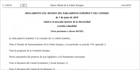 El reglamento europeo relativo al mercado interior de la electricidad se aplica desde este mes de enero