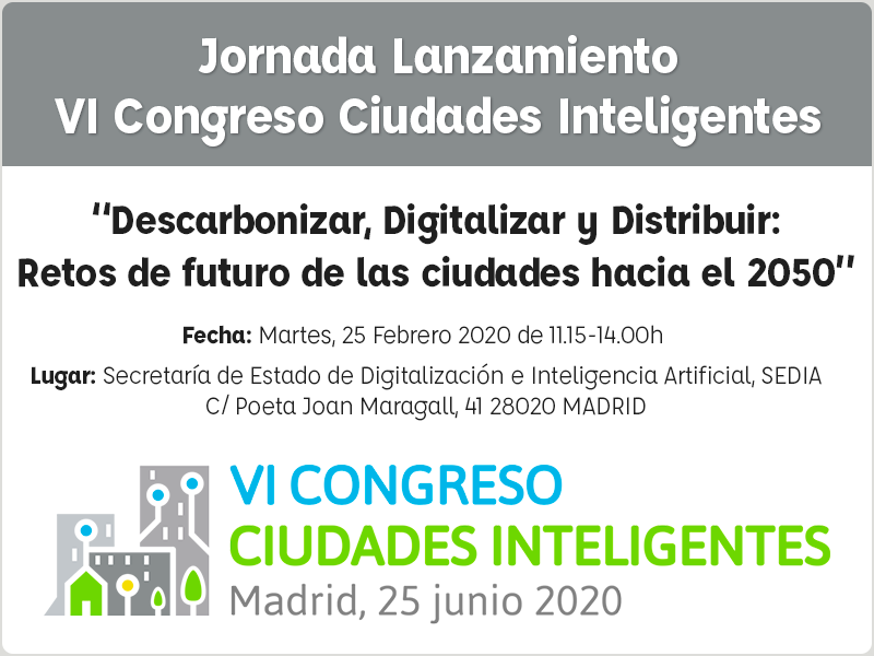 Cartel jornada de presentación VI Congreso Ciudades Inteligentes