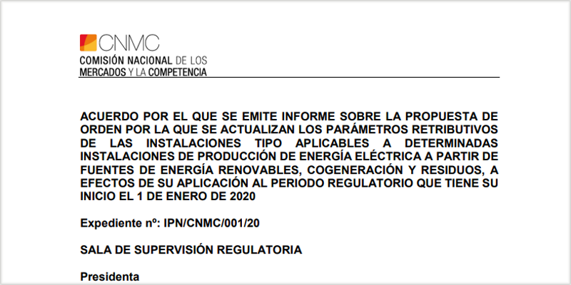 Propuesta de la Comisión Nacional de los Mercados y la Competencia