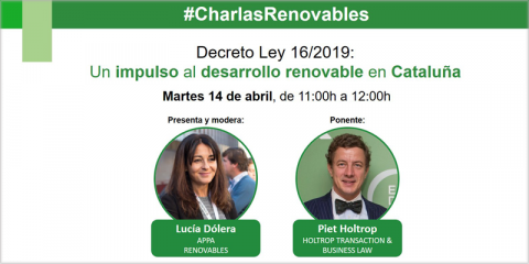 Los webinars gratuitos #CharlasRenovables analizarán el Decreto Ley 16/2020 y los nuevos códigos de red