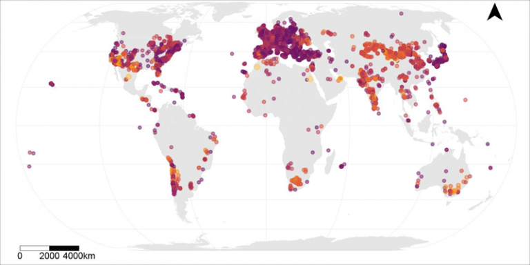 Investigadores de Southampton elaboran un mapa mundial de las instalaciones eólicas y solares