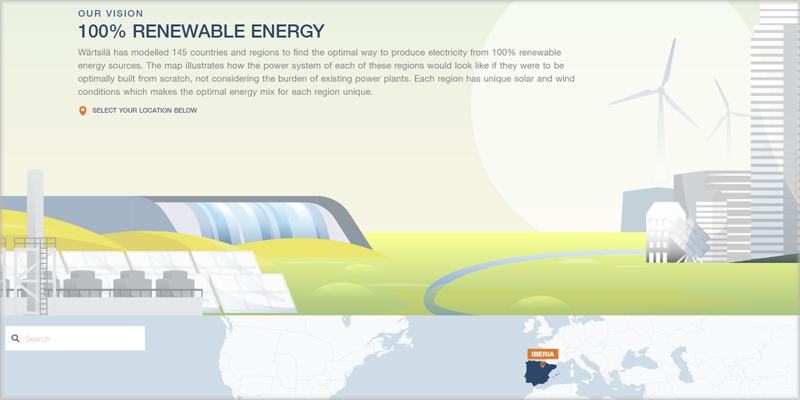 mapa interactivo Atlas de energía 100% renovable 
