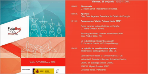 ‘Las redes eléctricas hacia 2050’, webinar de FutuRed el 26 de junio