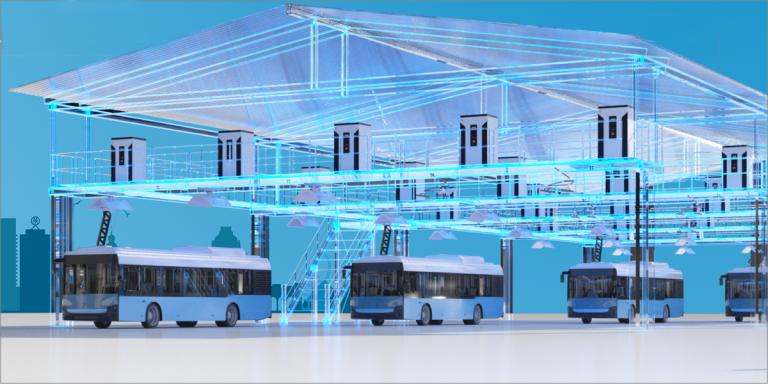 Infraestructura de carga autobuses eléctricos de Siemens.