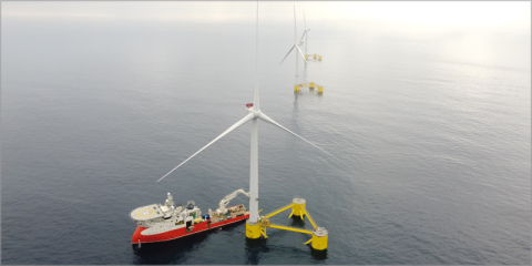 El primer parque flotante de Europa, WindFloat Atlantic, entra en plena operación
