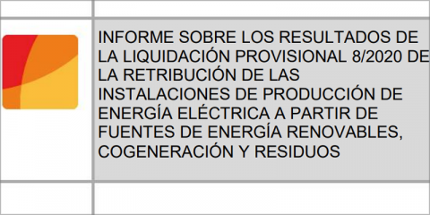 Informe de la CNMC de la octava liquidación provisional de 2020 del sector eléctrico
