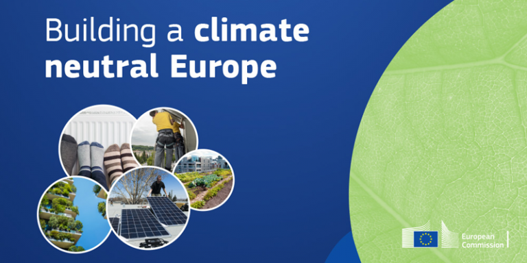 Cartel neutralidad climática en Europa