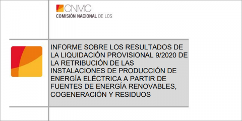 La CNMC publica la novena liquidación provisional de 2020 del sector eléctrico