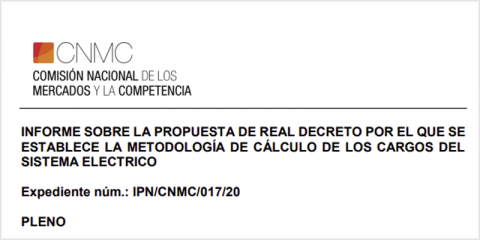 La CNMC avala el proyecto de Real Decreto de cálculo de los cargos del sistema eléctrico