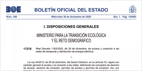 Nuevo RD para permisos de acceso y conexión a redes de transporte y distribución