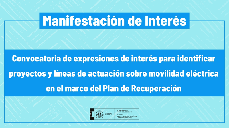 Convocatoria de expresiones de interés sobre movilidad eléctrica e infraestructura de recarga