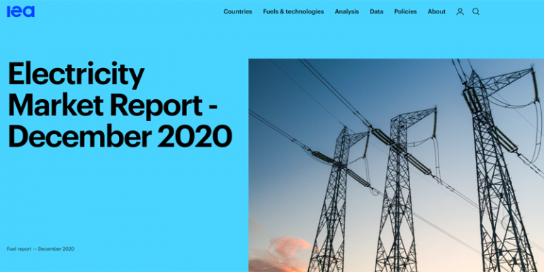 La demanda mundial de electricidad aumentará un 3% en 2021, según la IEA