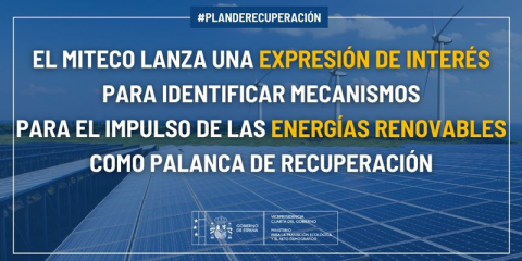 Convocatoria de expresiones de interés para el impulso de las renovables en el marco del Plan de Recuperación