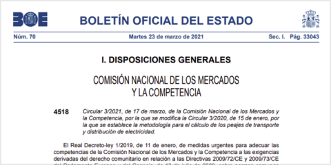 La CNMC aprueba modificaciones para la adaptación a los nuevos peajes de electricidad