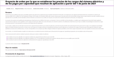 Consulta pública sobre las nuevas tarifas eléctricas que entrarán en vigor en junio
